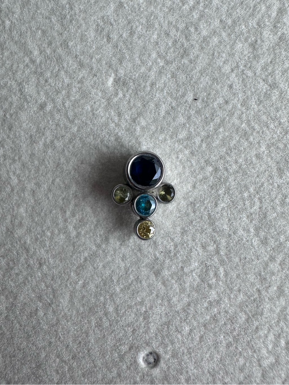 BVLA Threadless End - Blue and Multicolor Gemstone Cluster